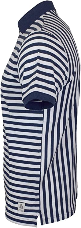 Hackett London HRR Striped Polo - Navy/White