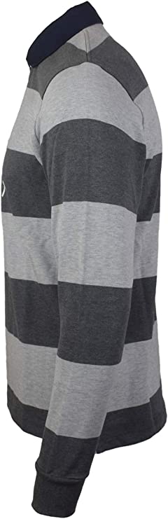 Hackett London Mr Classic Striped Rugby Top - Grey