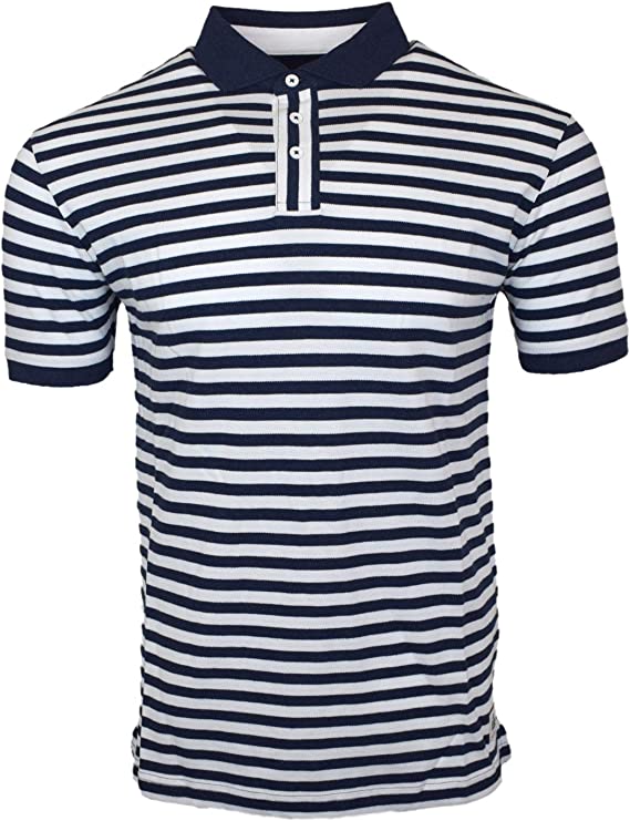 Hackett London HRR Striped Polo - Navy/White