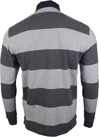 Hackett London Mr Classic Striped Rugby Top - Grey