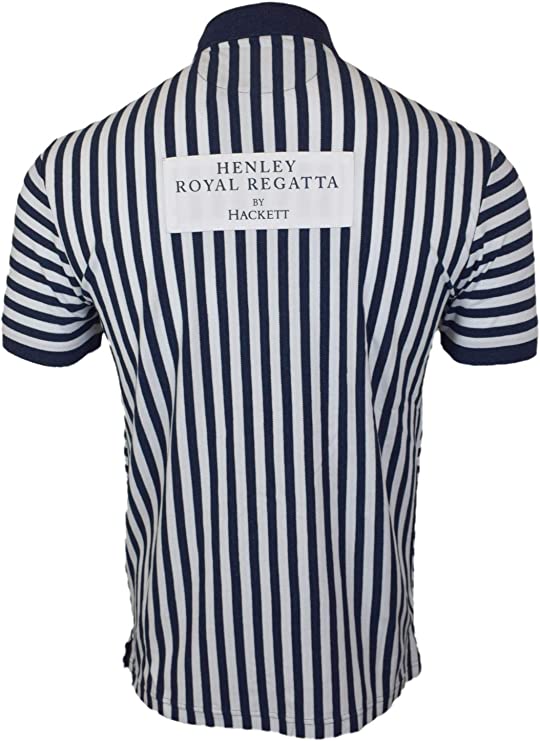 Hackett London HRR Striped Polo - Navy/White