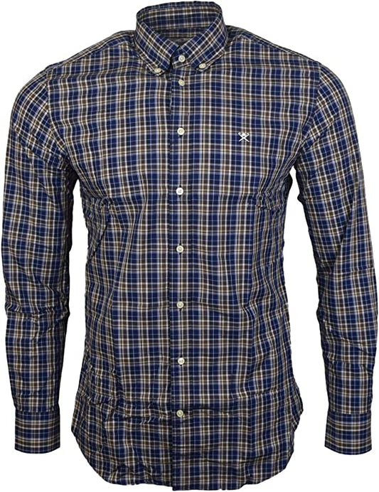 Hackett London Casual Check Shirt - Blue