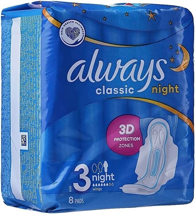 Always Maxi Classic Night Pads 8 Pack