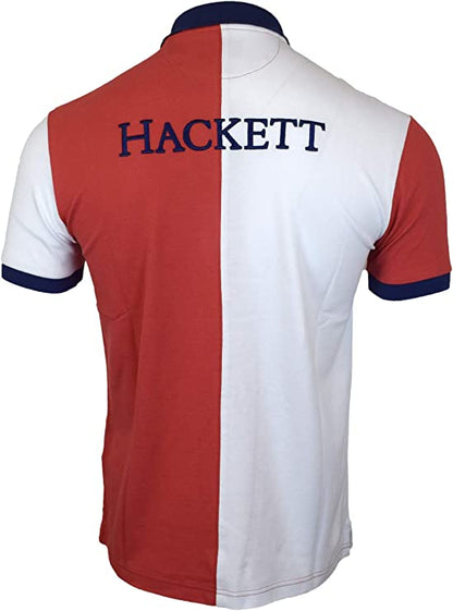 Hackett London Half Split Polo - Red/White