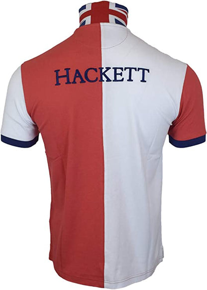 Hackett London Half Split Polo - Red/White