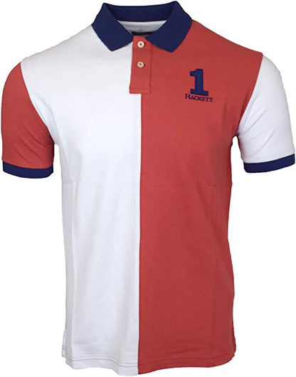 Hackett London Half Split Polo - Red/White