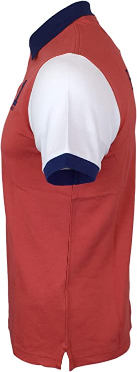 Hackett London Half Split Polo - Red/White