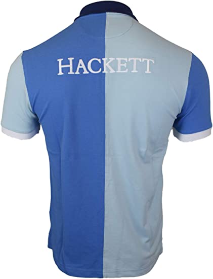 Hackett London Half Split Polo - Aqua/Sky Blue