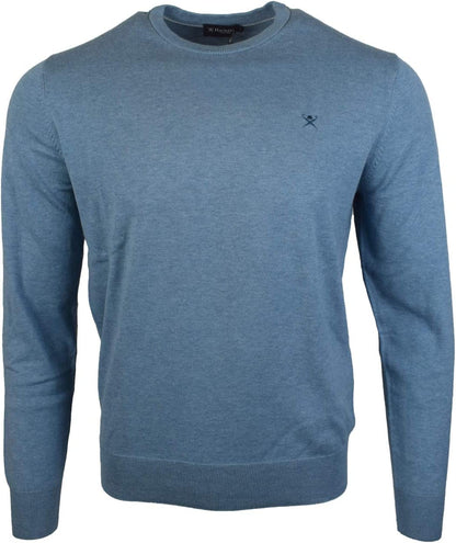 Hackett London Cotton Silk Crew Neck - Sea Foam Blue