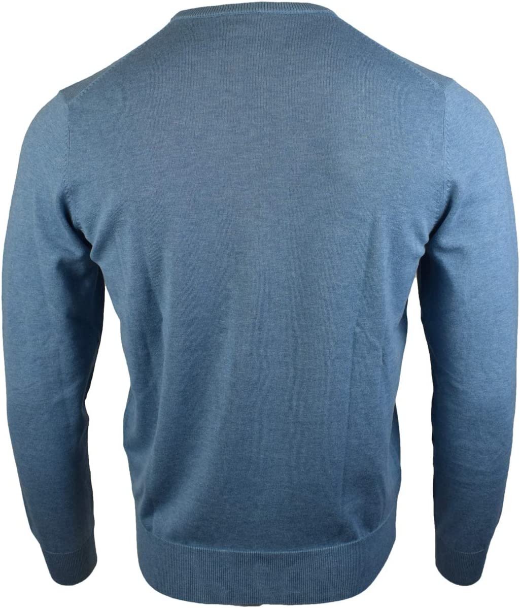 Hackett London Cotton Silk Crew Neck - Sea Foam Blue